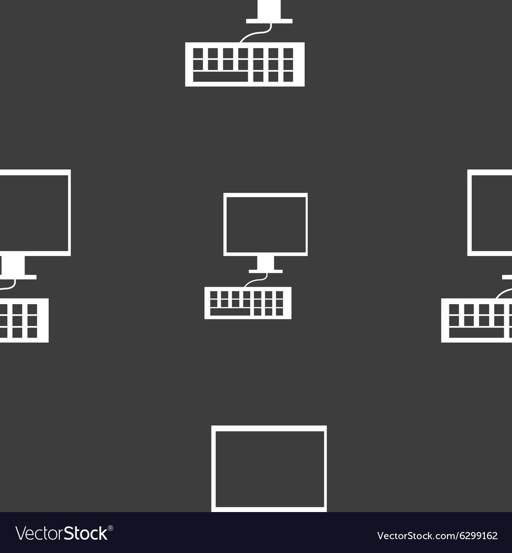 Computer monitor and keyboard Icon Seamless Vector Image