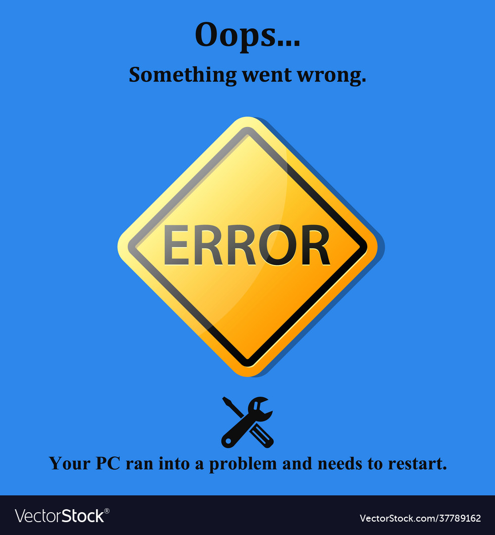 Error web page message on screen vector image Error web page message on screen