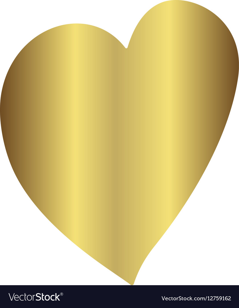 Gold gradient foil heart valentine day love Vector Image