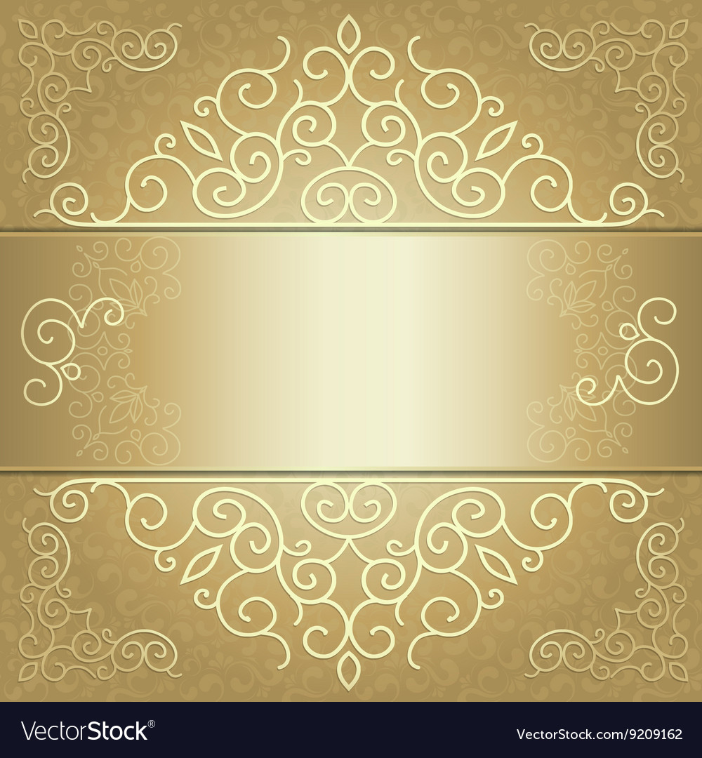 golden background card invitation or menu vector image