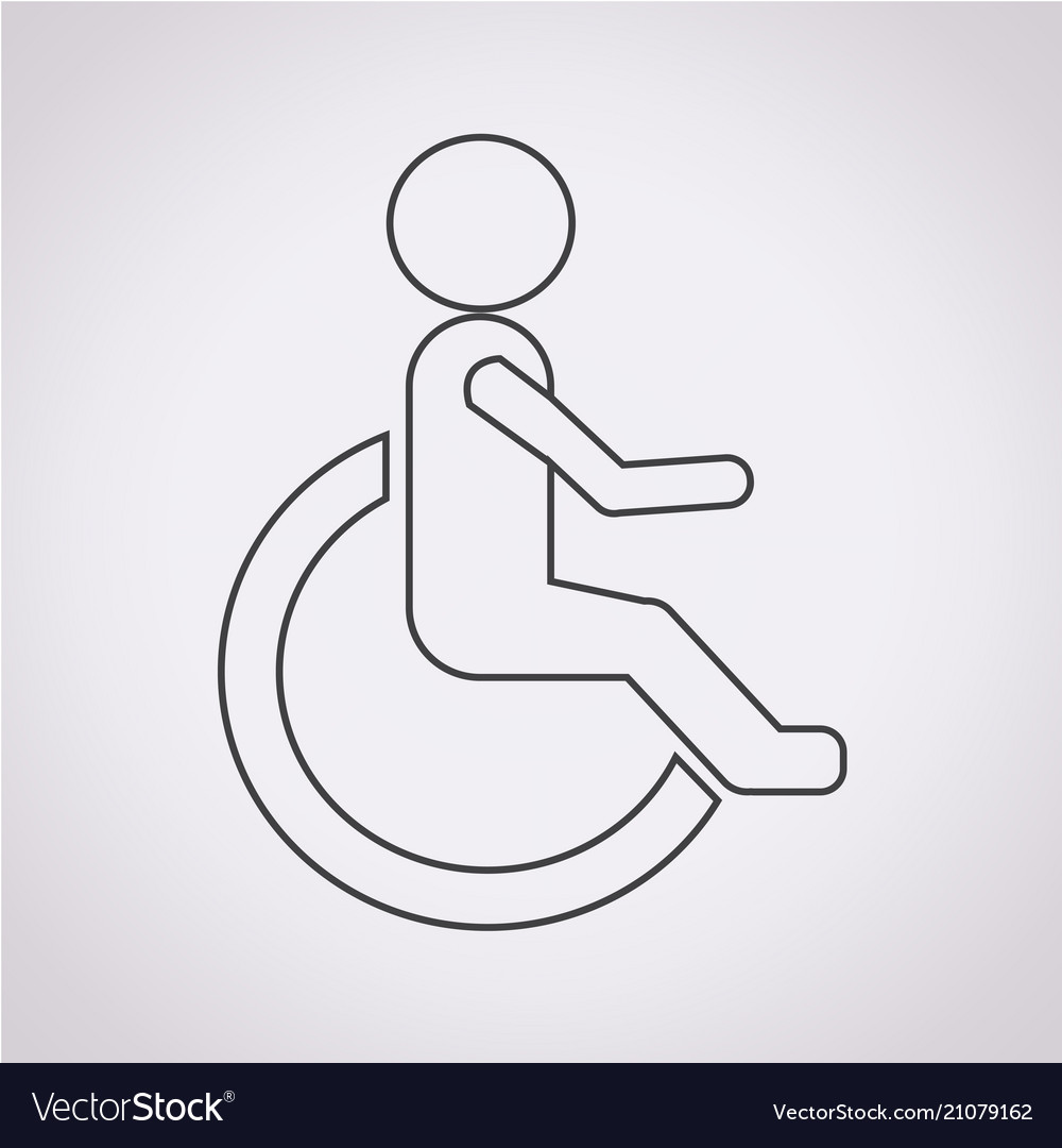 Human on wheelchair disabled icon