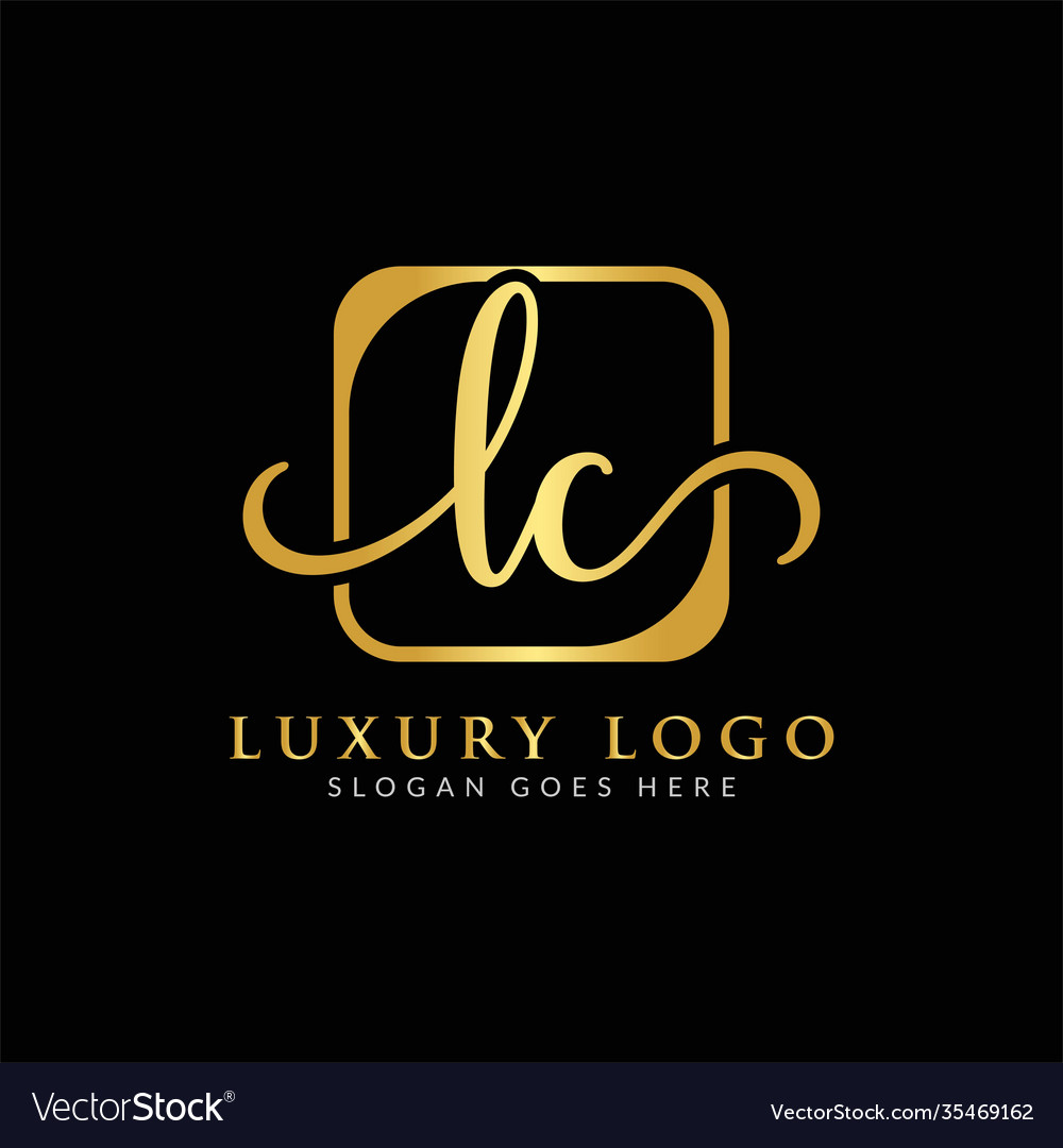 Initial lc letter logo design template luxury