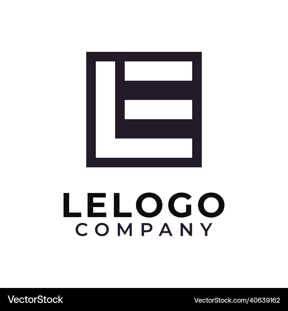 Initial letter le el monogram square logo Vector Image