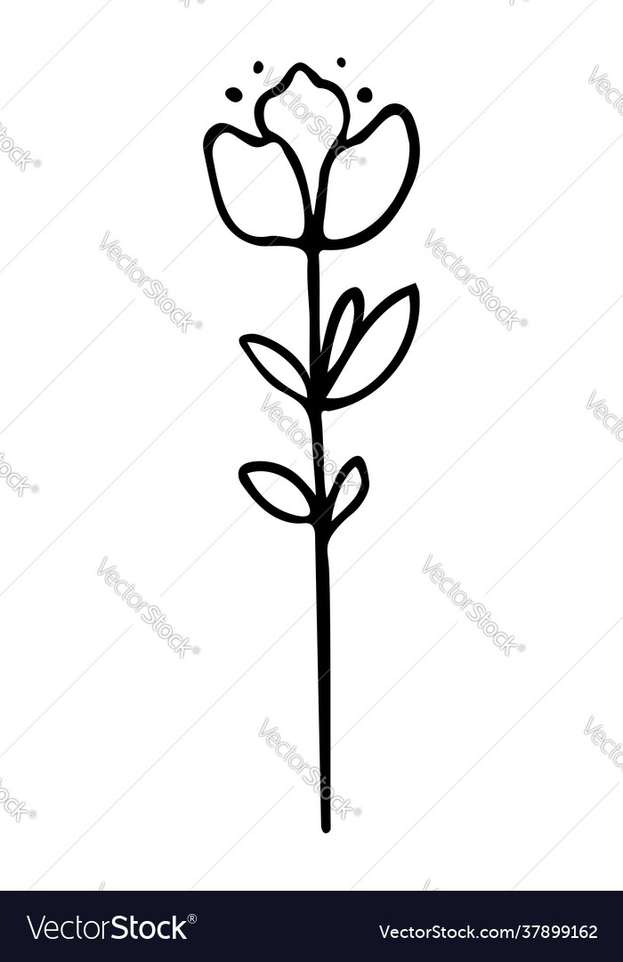 Isolated element with flower vector image Isolated element with flower