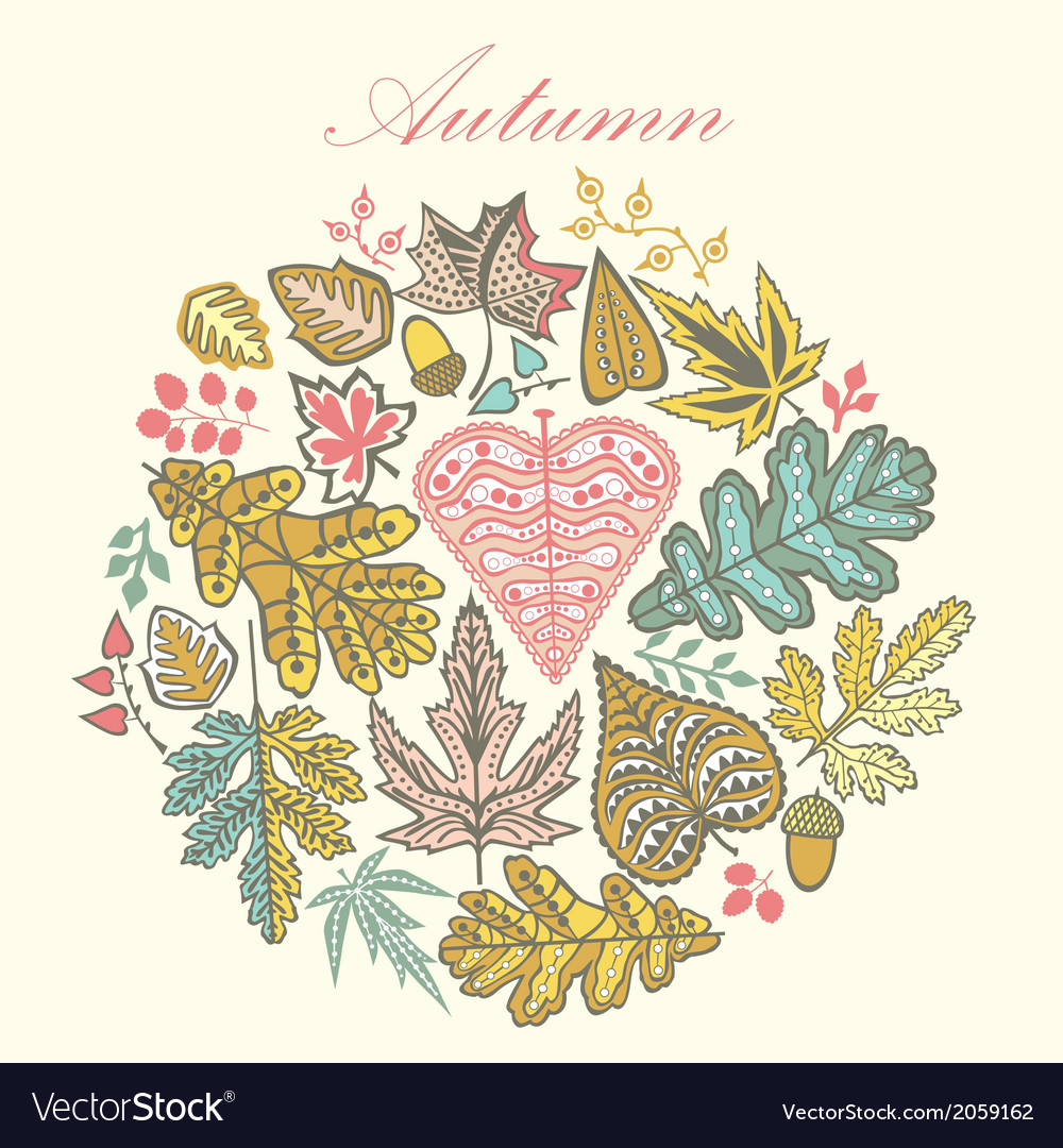 Leaf background round pattern with