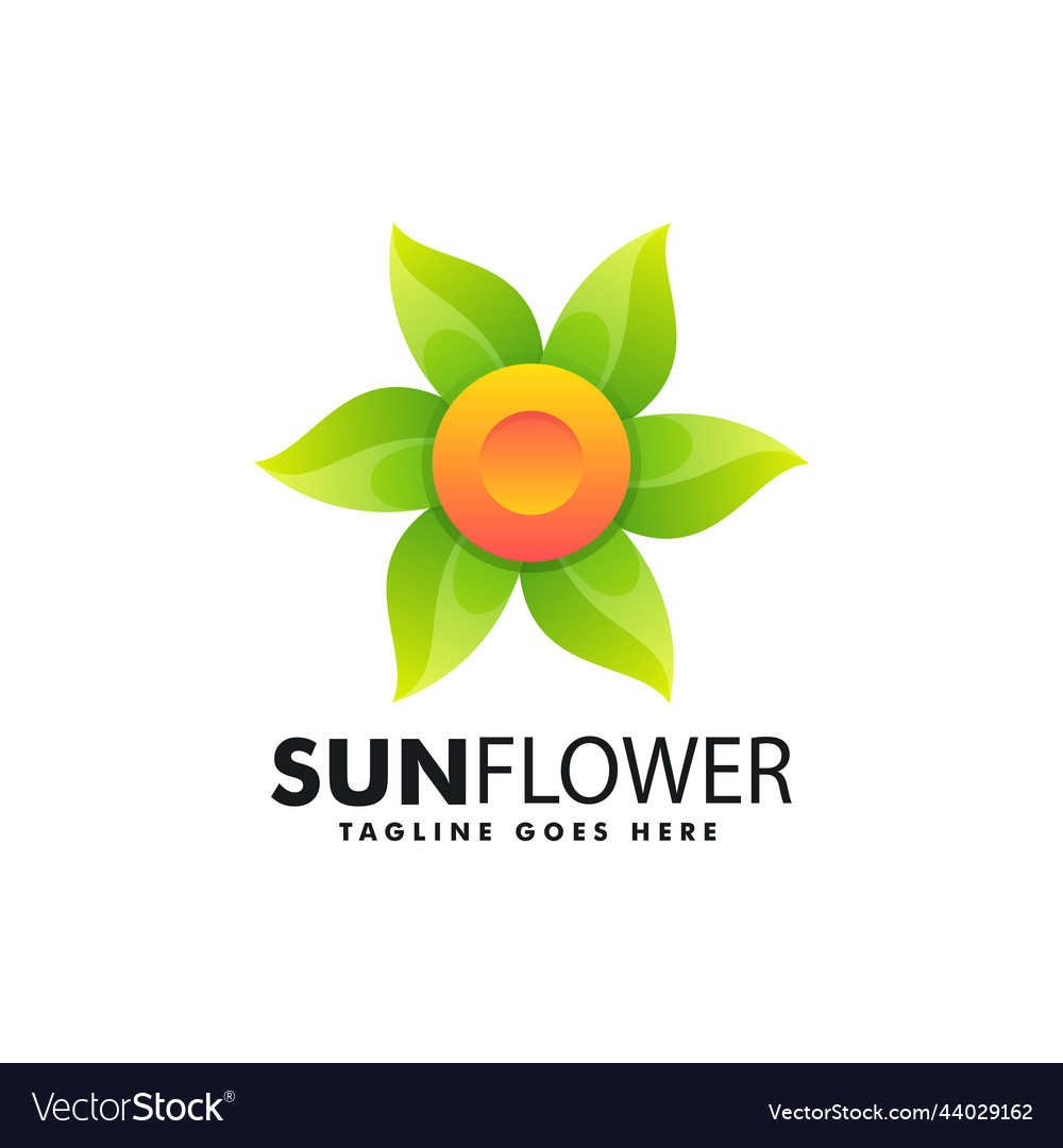 Logo sunflower gradient colorful style