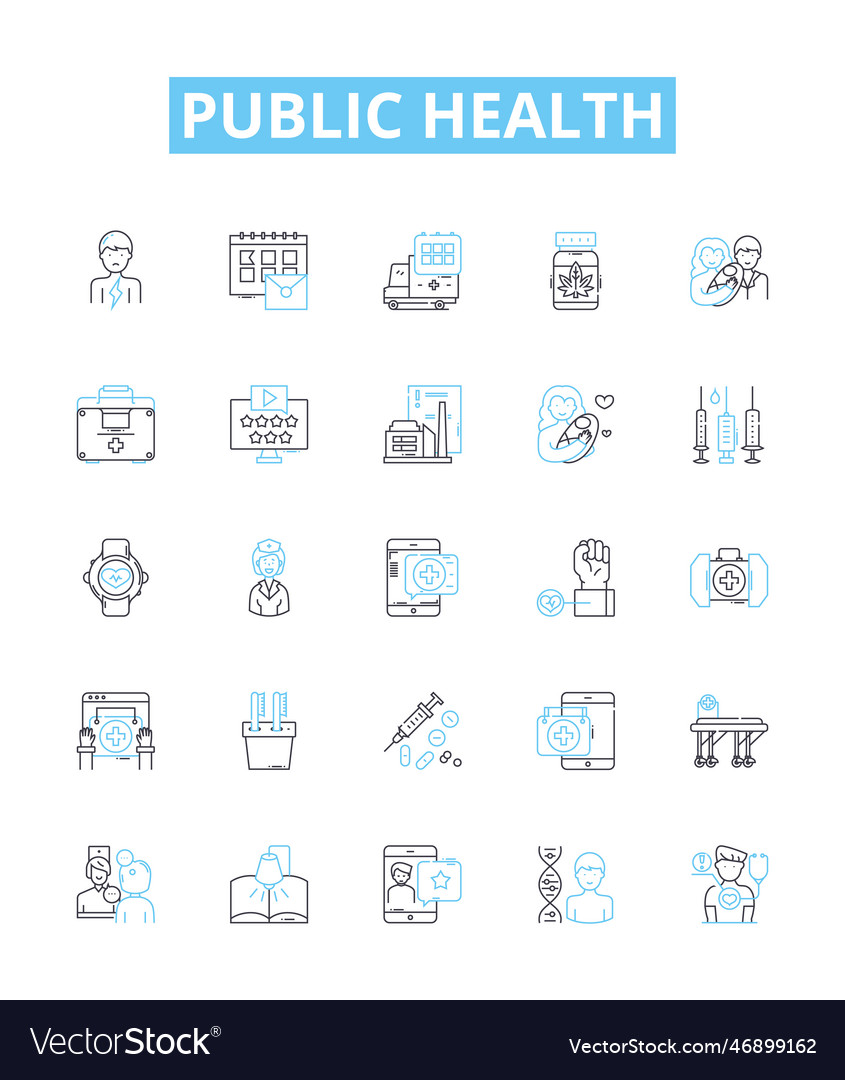 Public Health Line Icons Set