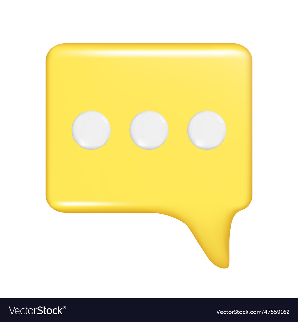 Realistic 3d speech bubble text message box Vector Image Realistic 3d speech bubble text message box