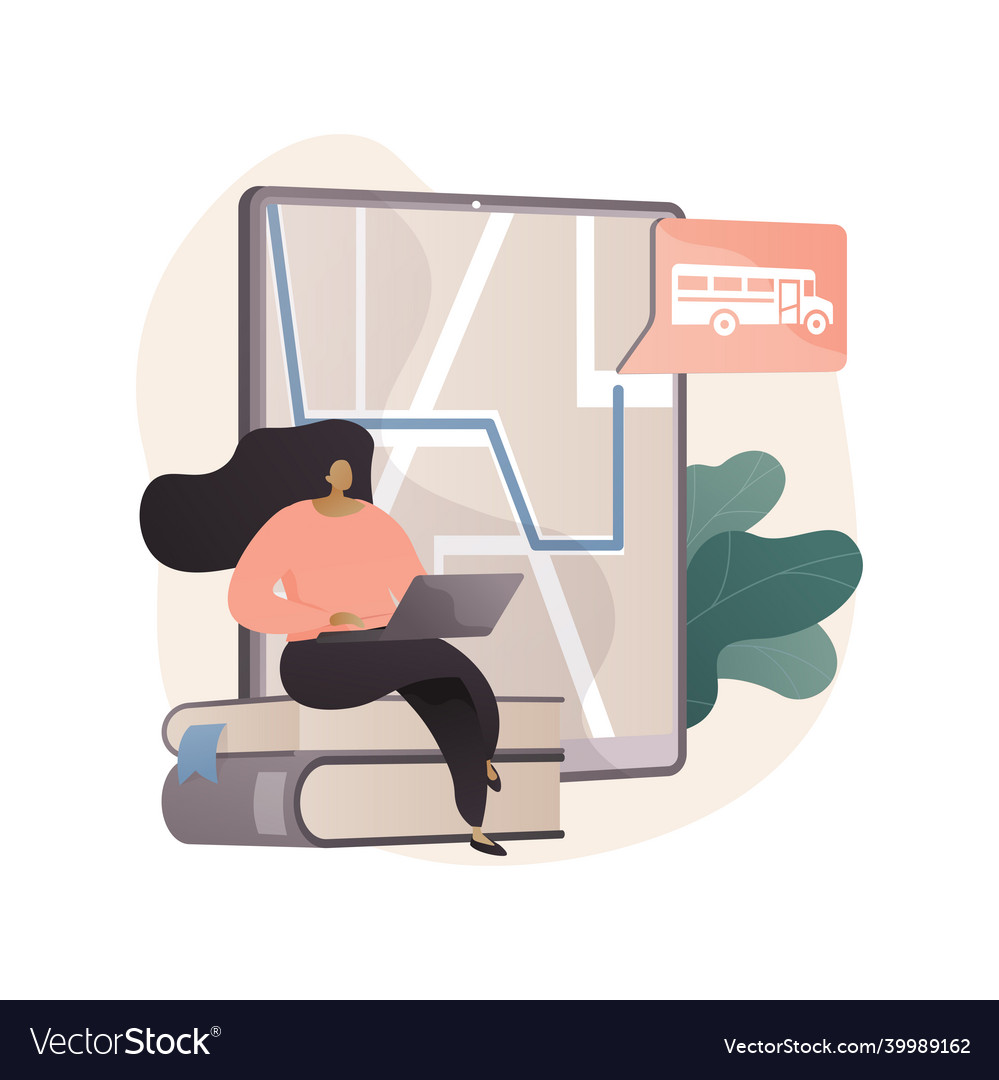 School bus tracking system abstract concept