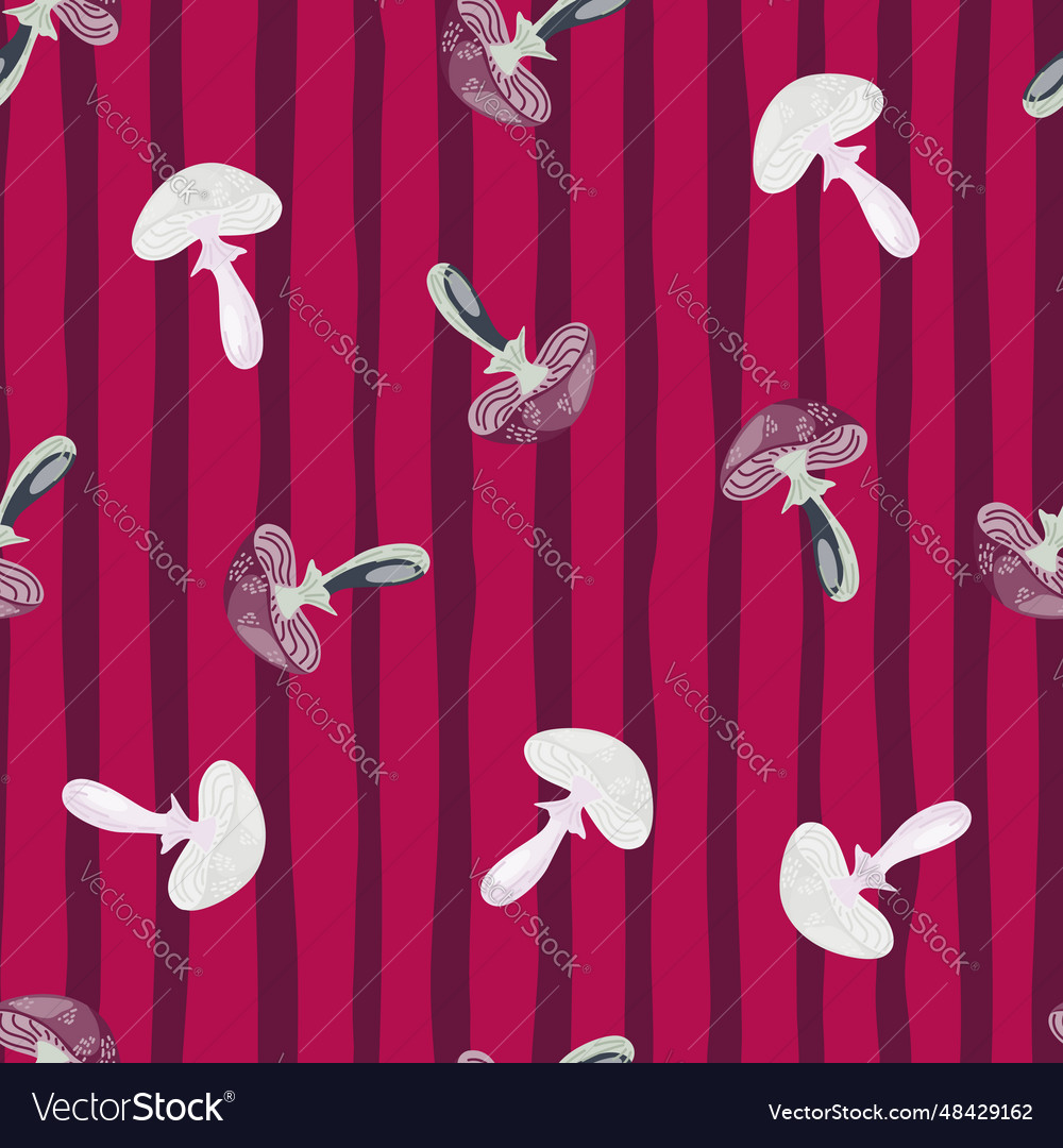 Seamless pattern with psychedelic mushrooms