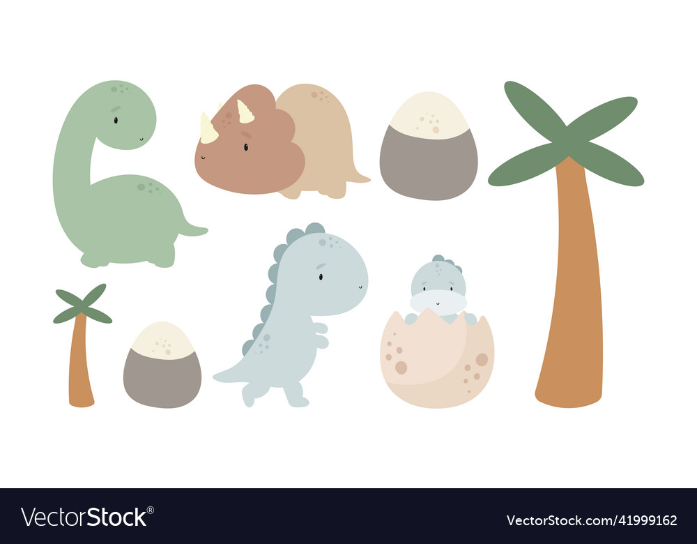 Set of cute dinosaurs