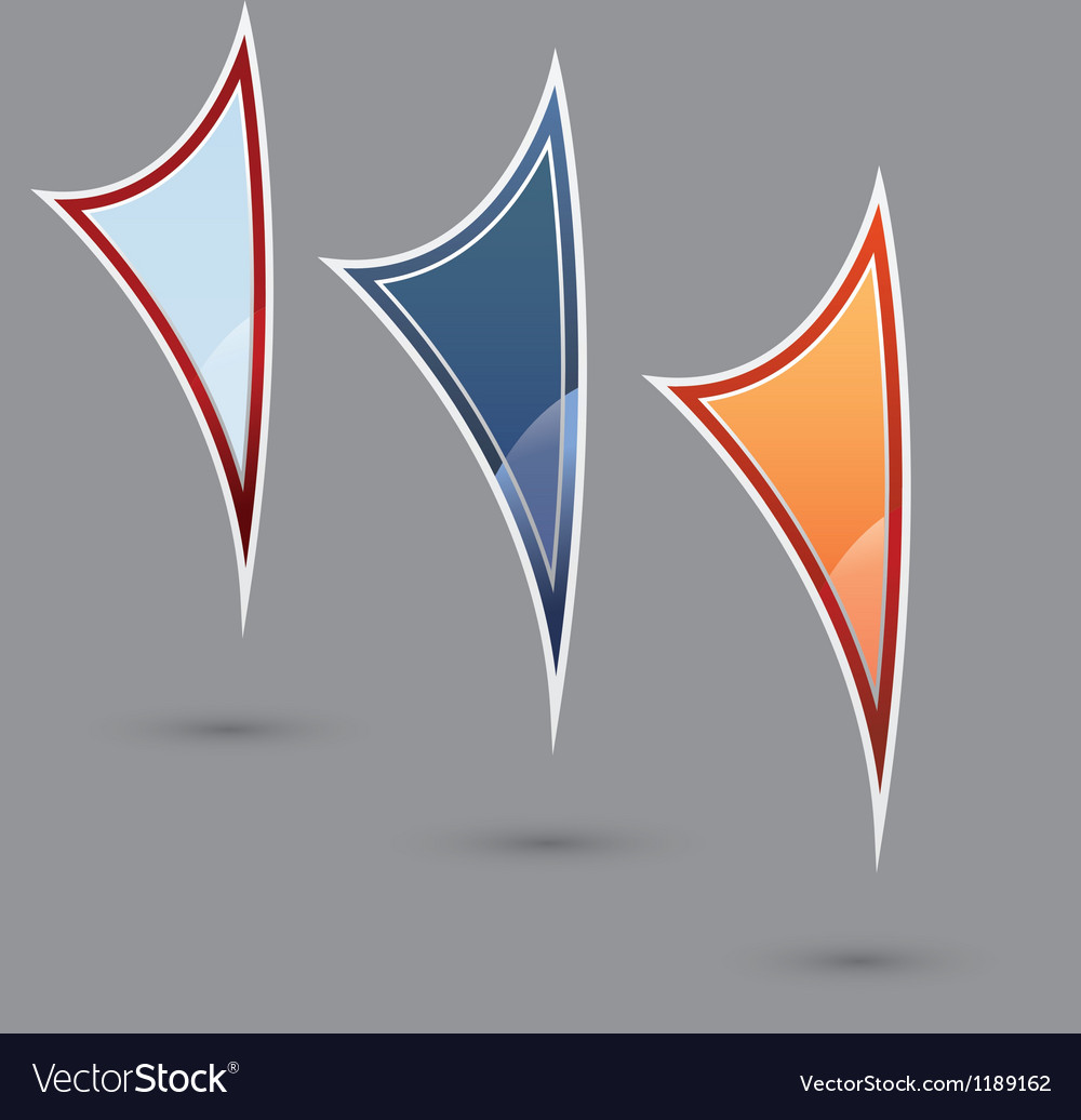 Set three various colored flags Royalty Free Vector Image