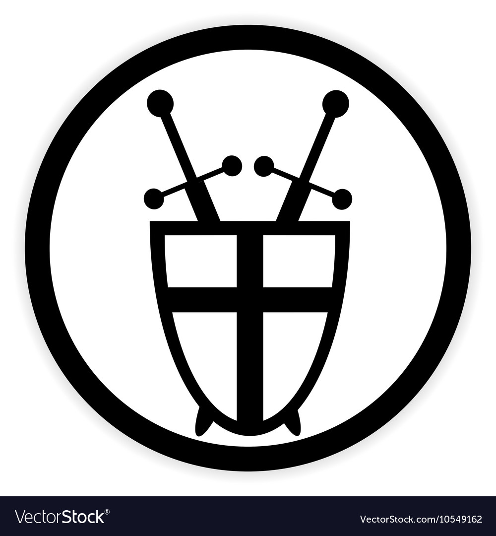 Shield and swords button