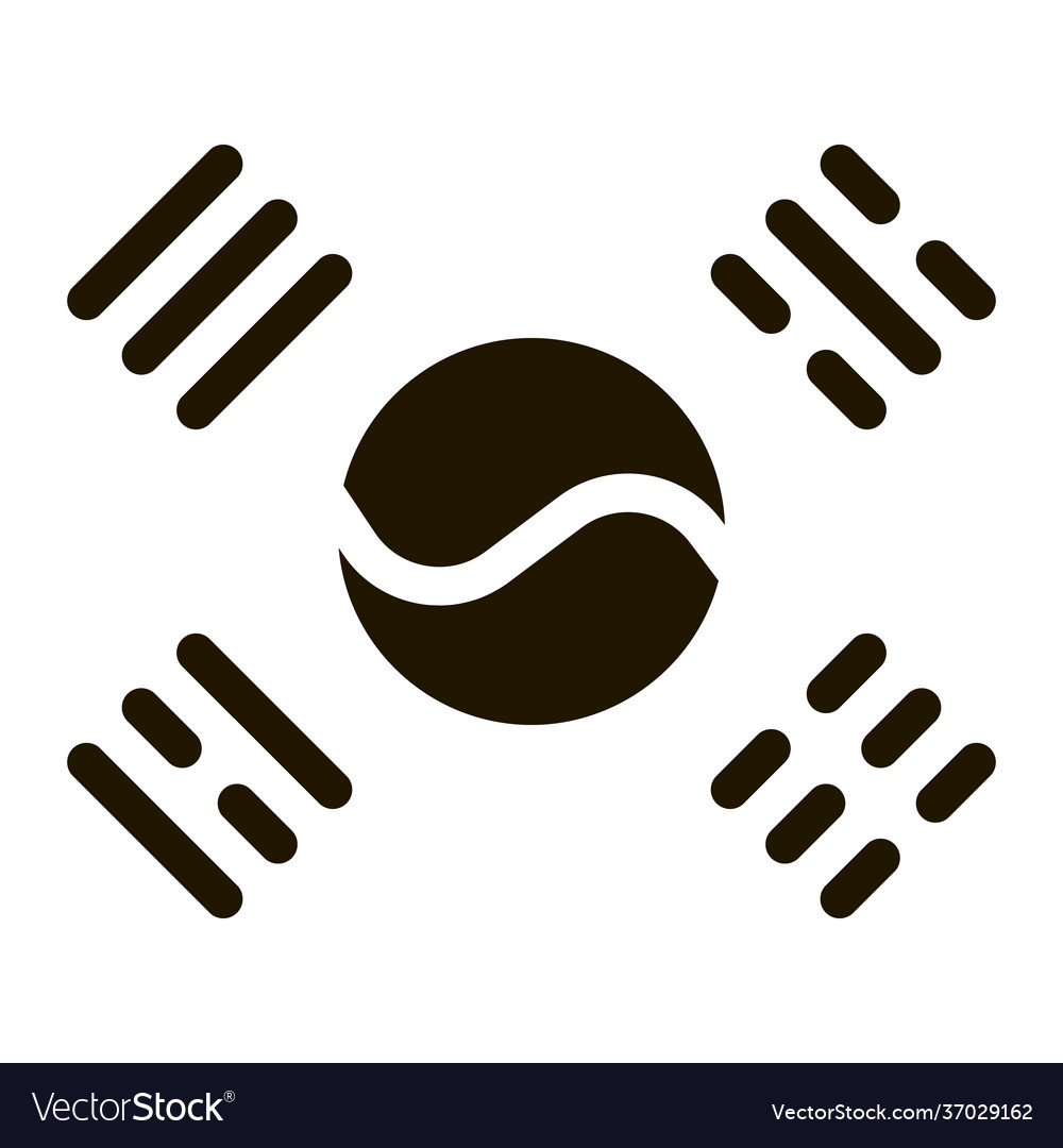 South korea flag icon glyph