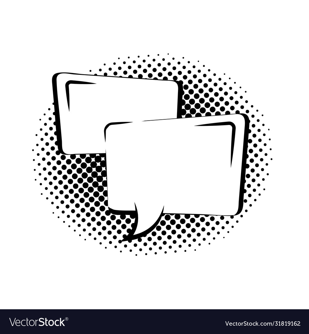 Two rectangular empty speech bubbles flat icon vector image Two rectangular empty speech bubbles flat icon