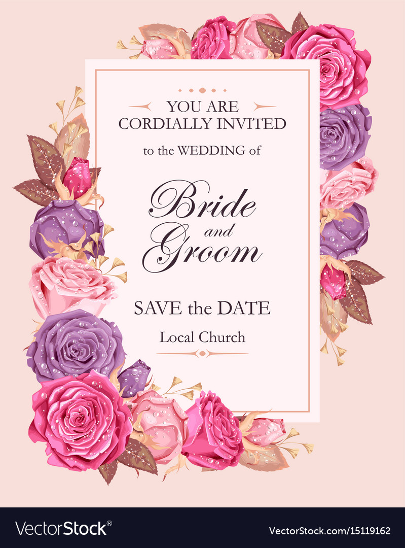 Vintage wedding invitation Royalty Free Vector Image