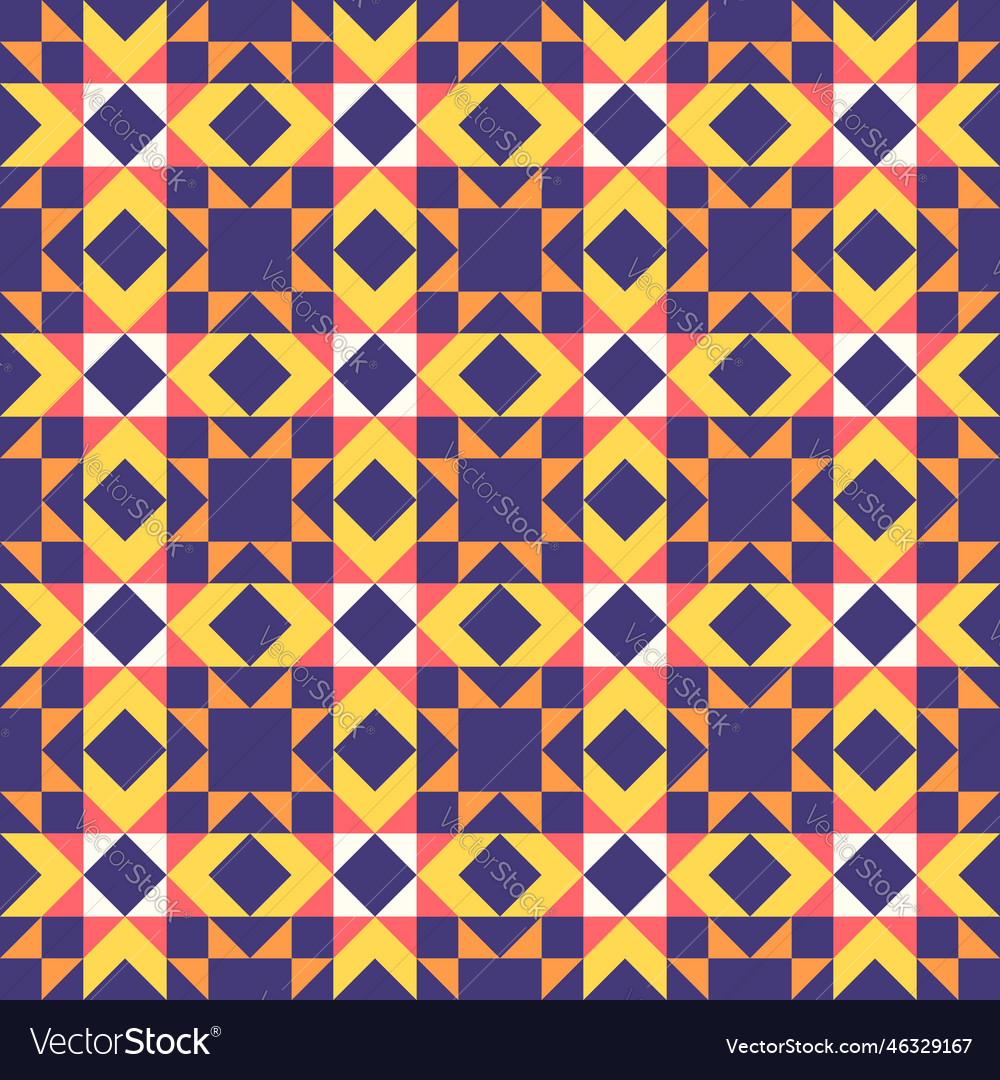 Abstract geometric pattern quilt block design Vector Image