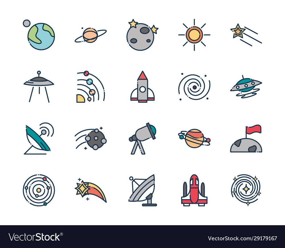 Astronomy and space exploration observation Vector Image