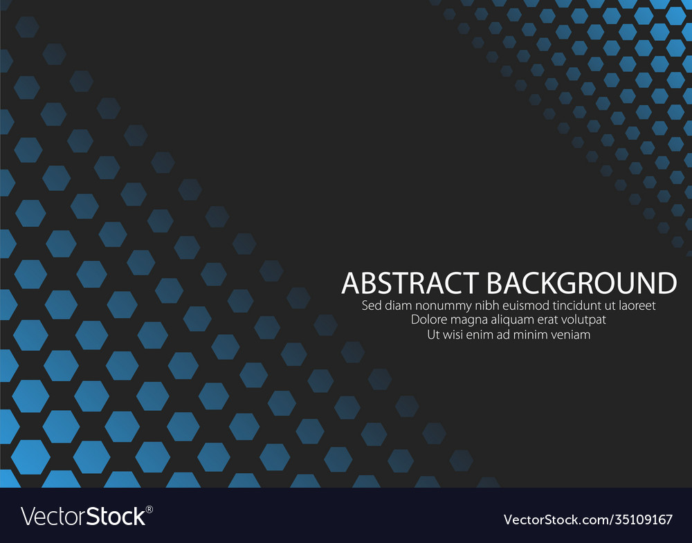 Black background with blue color hexagonal shape