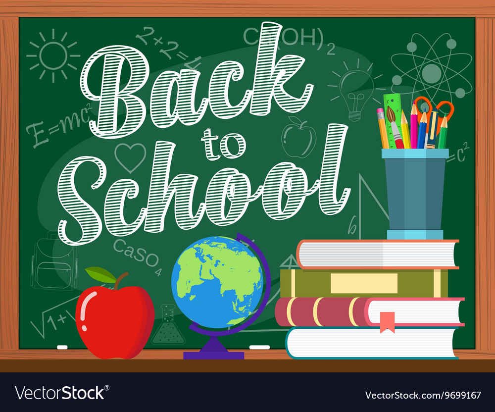 Blackboard and back to school concept Royalty Free Vector