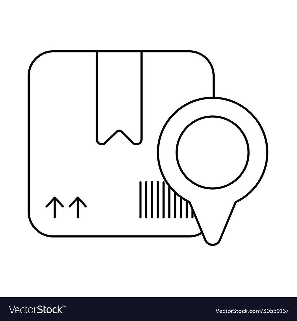 Cardboard box with pointer place line style