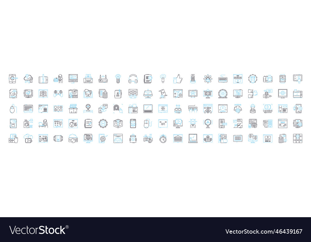 Cloud computing line icons set Vector Image Cloud computing line icons set