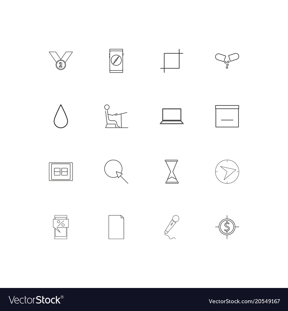 Education and science simple linear icons set