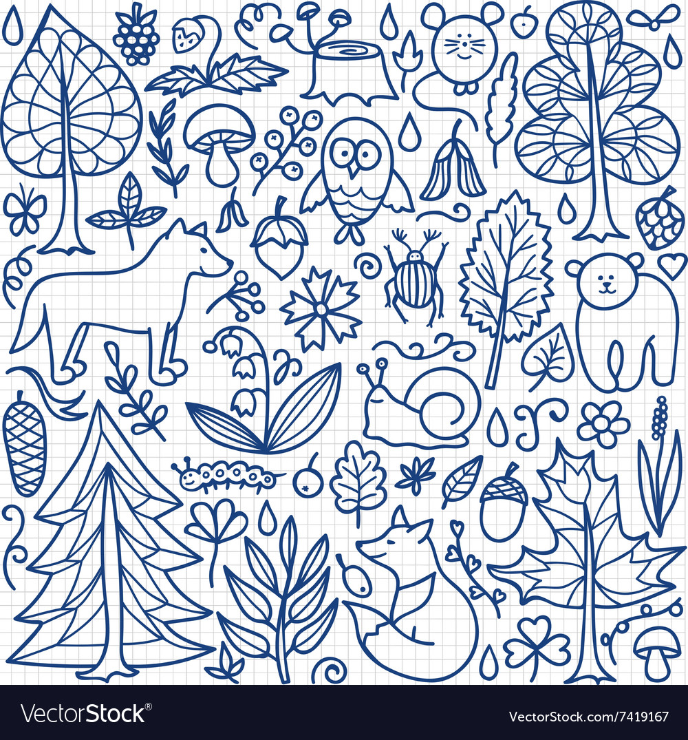 Forest pattern on squared paper
