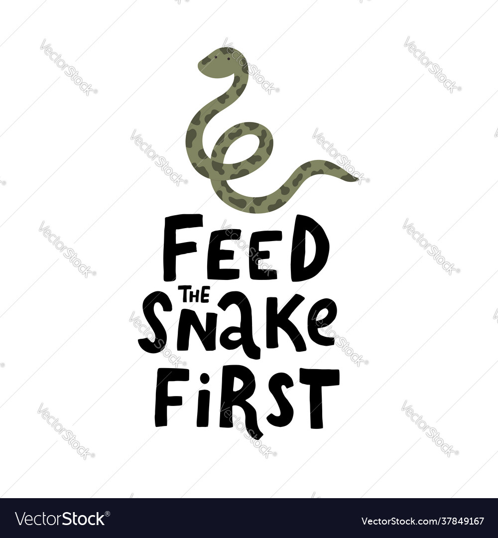 Funny lettering and cute snake