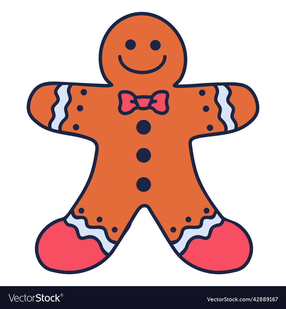 Happy gingerbread cookie high quality Royalty Free Vector