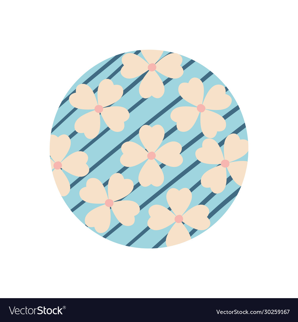 Isolated flowers with lines flat block style icon