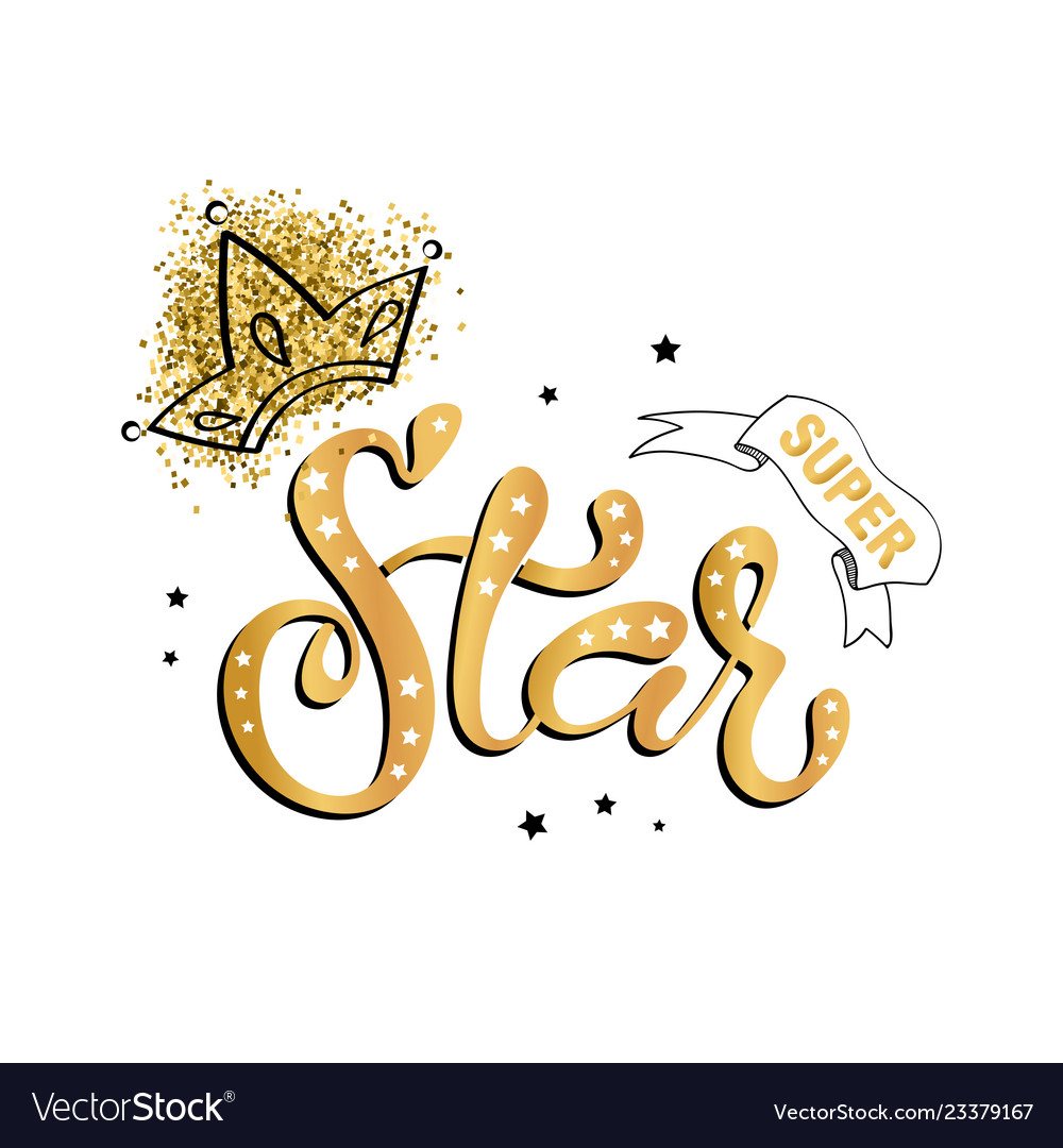 Premium Vector  Golden super star text logo sign symbol super star