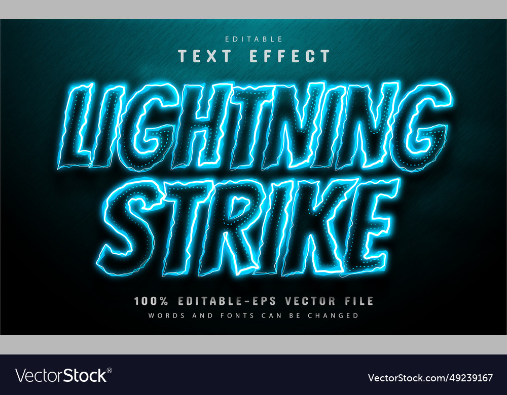 Lightning strike text effect neon style