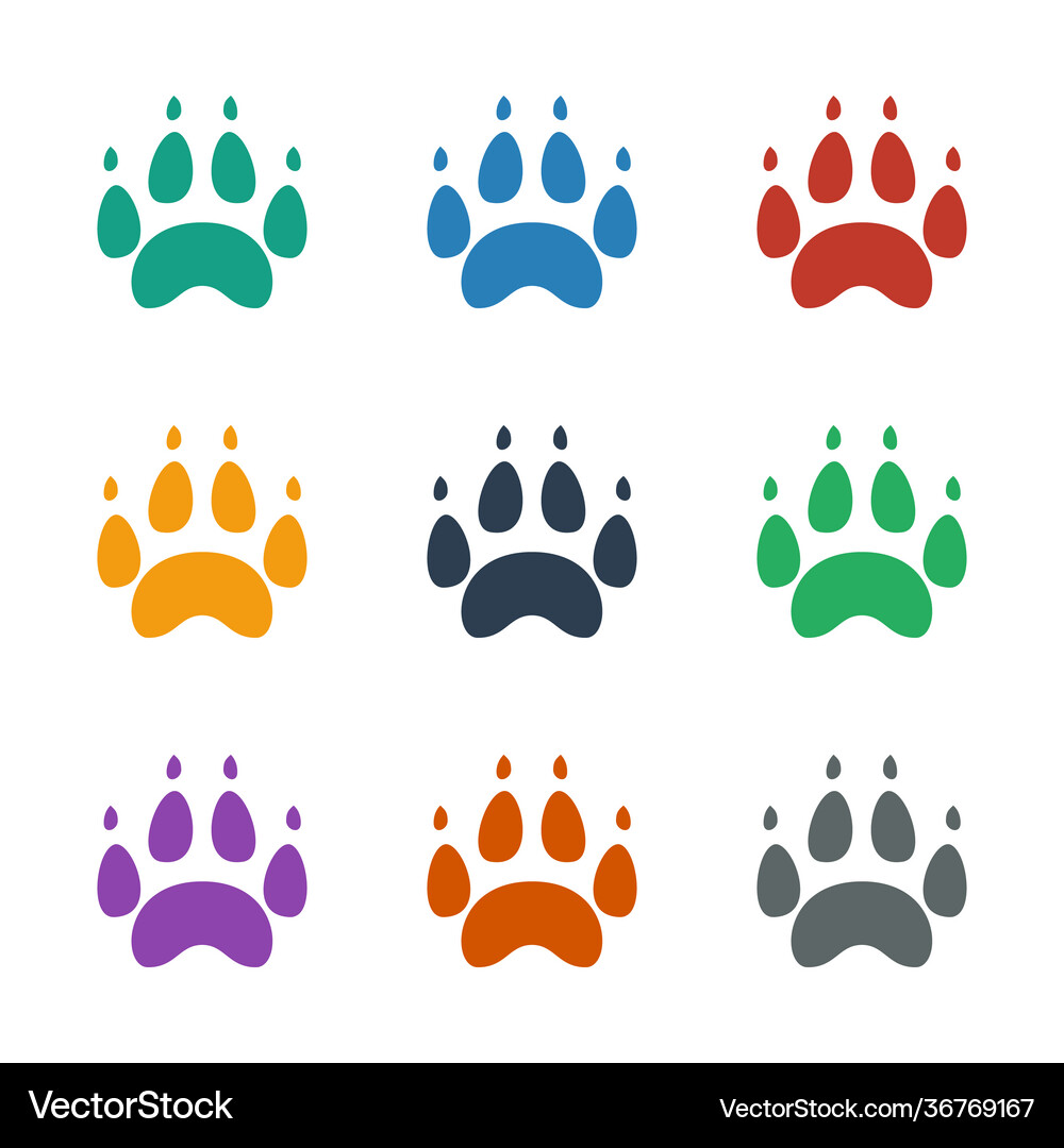 Paw icon white background Royalty Free Vector Image