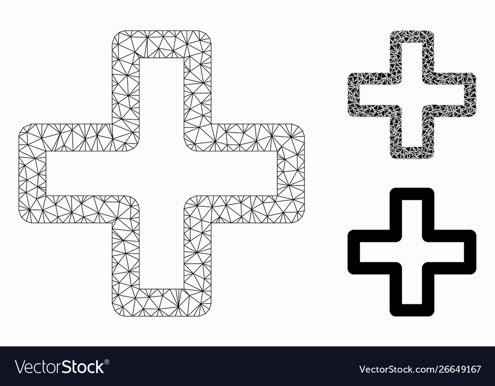 Plus mesh wire frame model and triangle Vector Image Plus mesh wire frame model and triangle