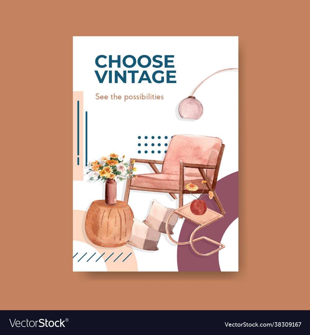 Poster template with terracotta decor concept