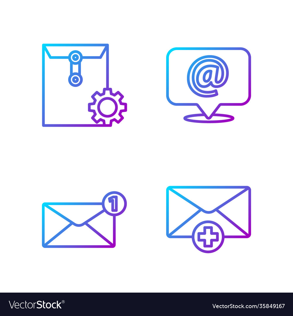 Set line received message concept envelope vector image Set line received message concept envelope