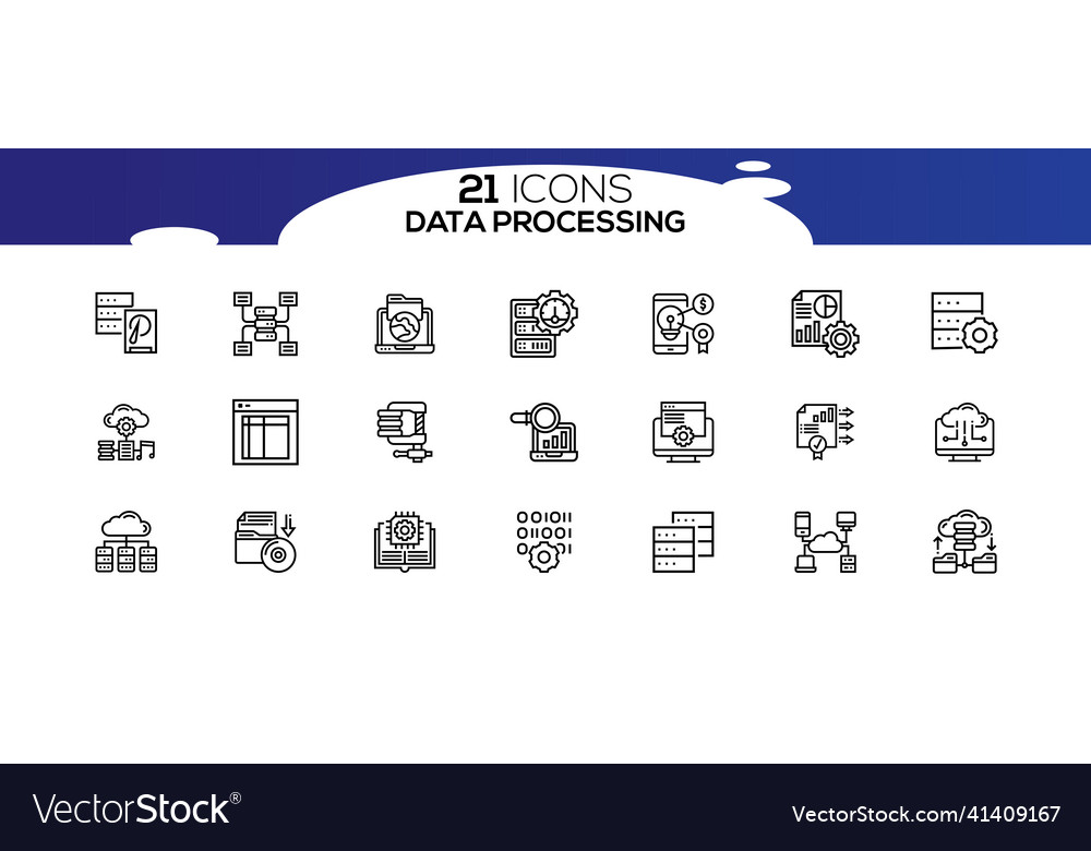 Simple set of data analysis related line icons Vector Image Simple set of data analysis related line icons