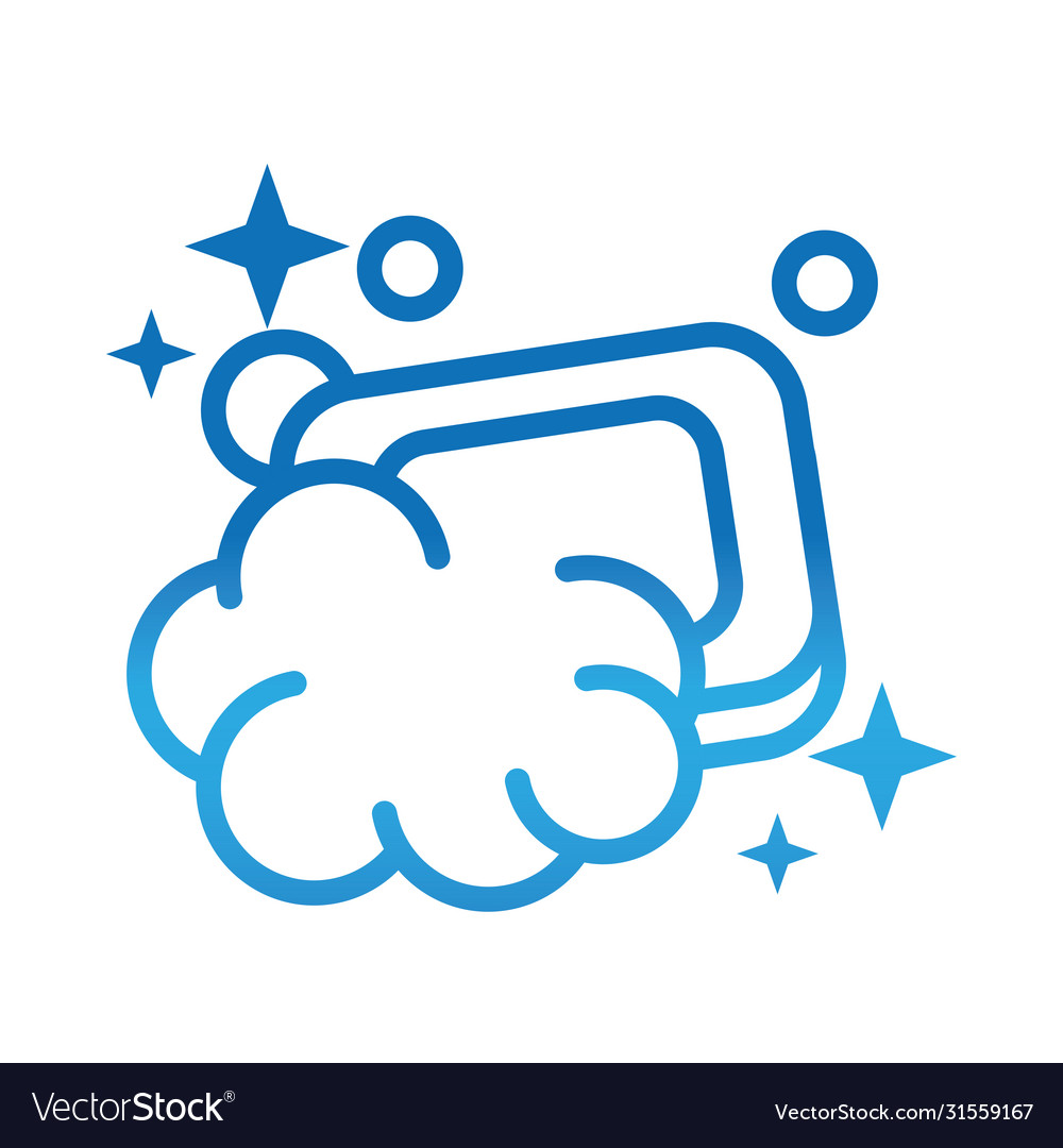 Soap foam bubbles hygiene gradient style icon