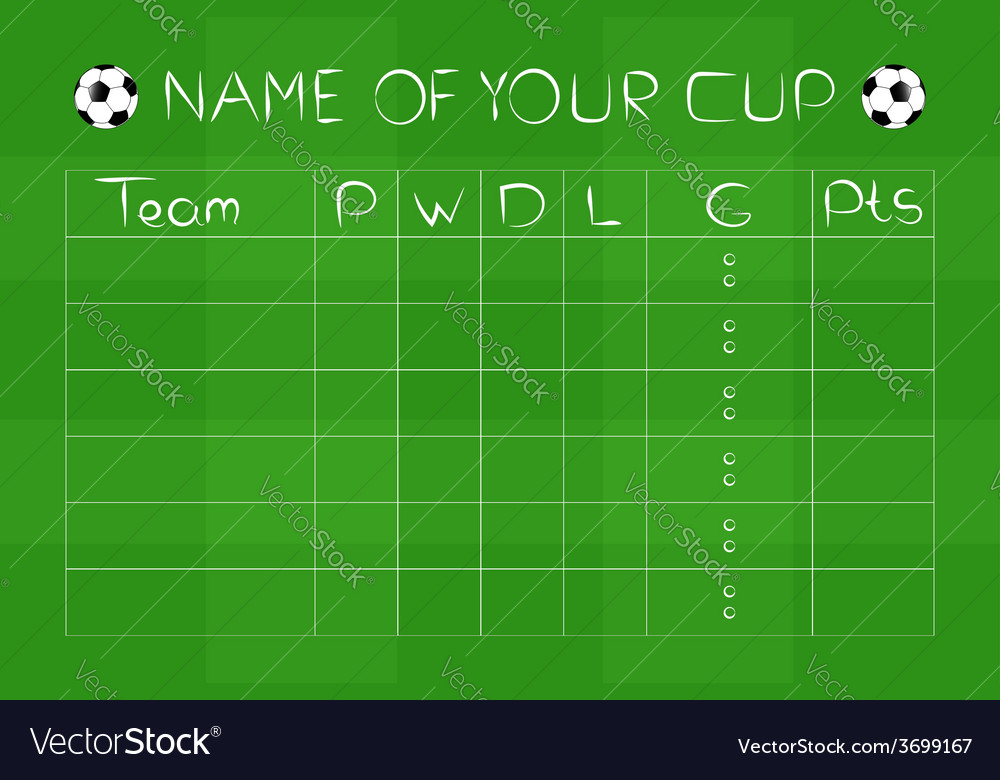 Soccer championship group stages on green field Vector Image