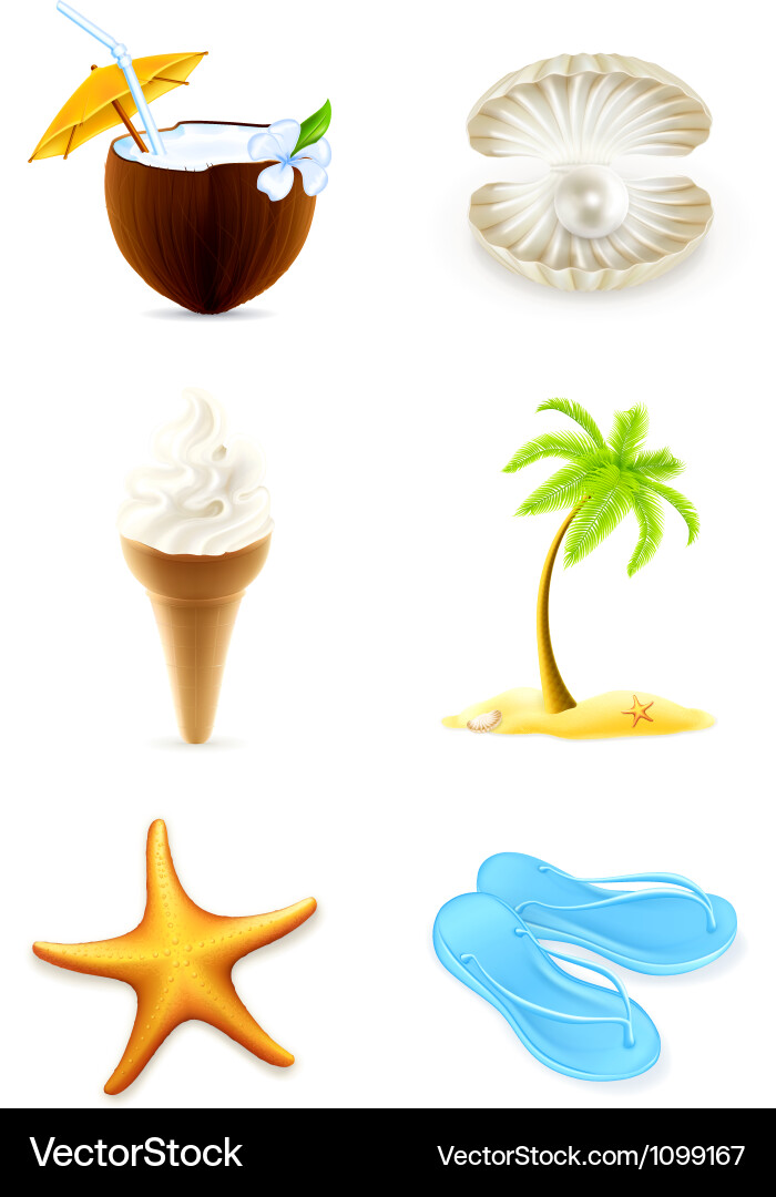 Summer icons set Royalty Free Vector Image - VectorStock