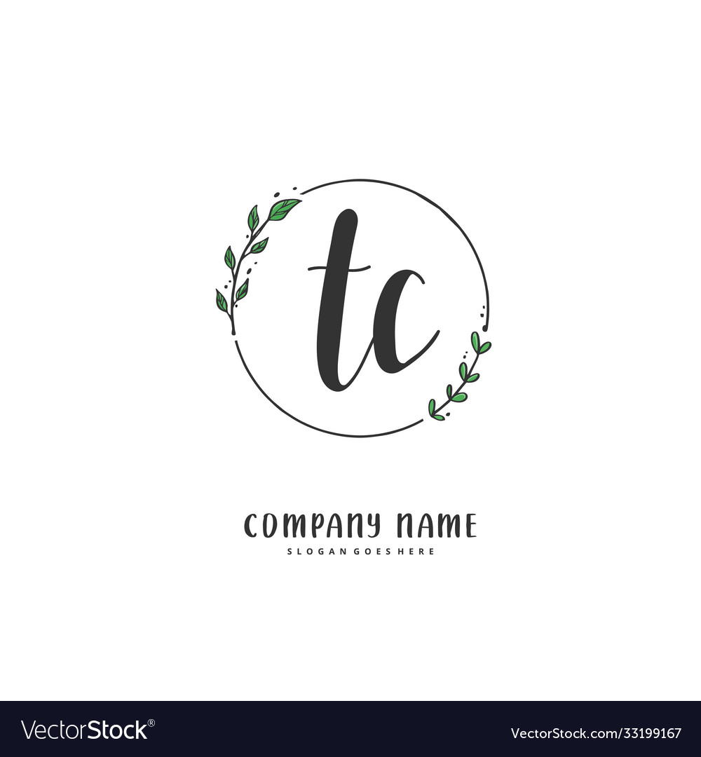 T c tc initial handwriting and signature logo Vector Image T c tc initial handwriting and signature logo