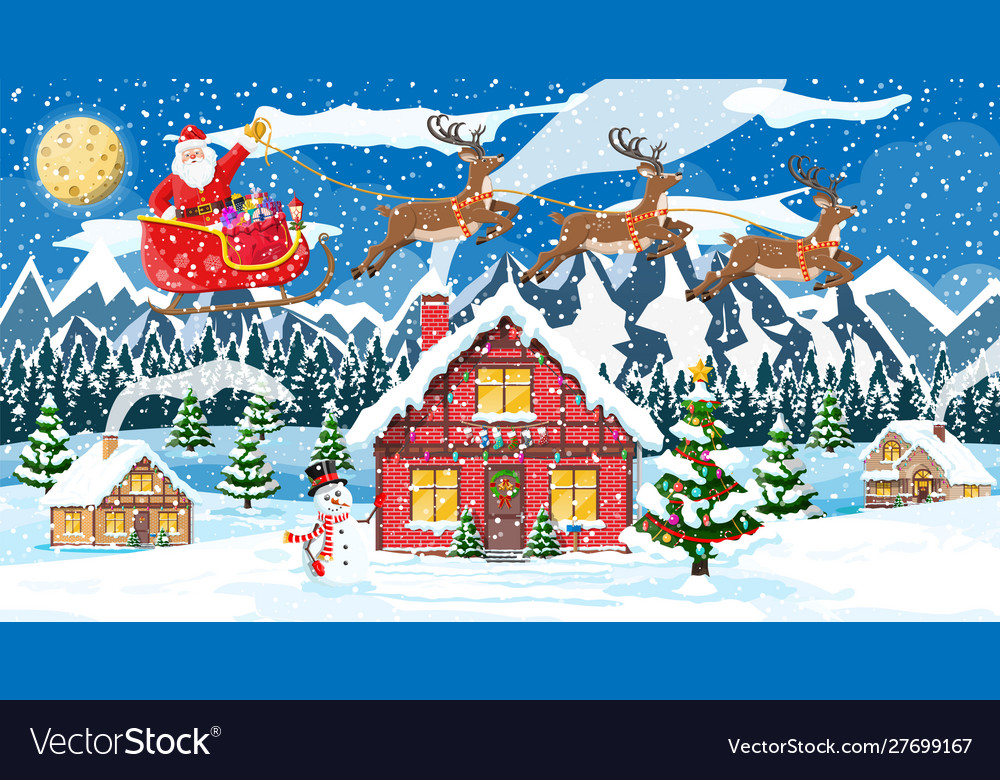 Winter Landscape with Snowy House