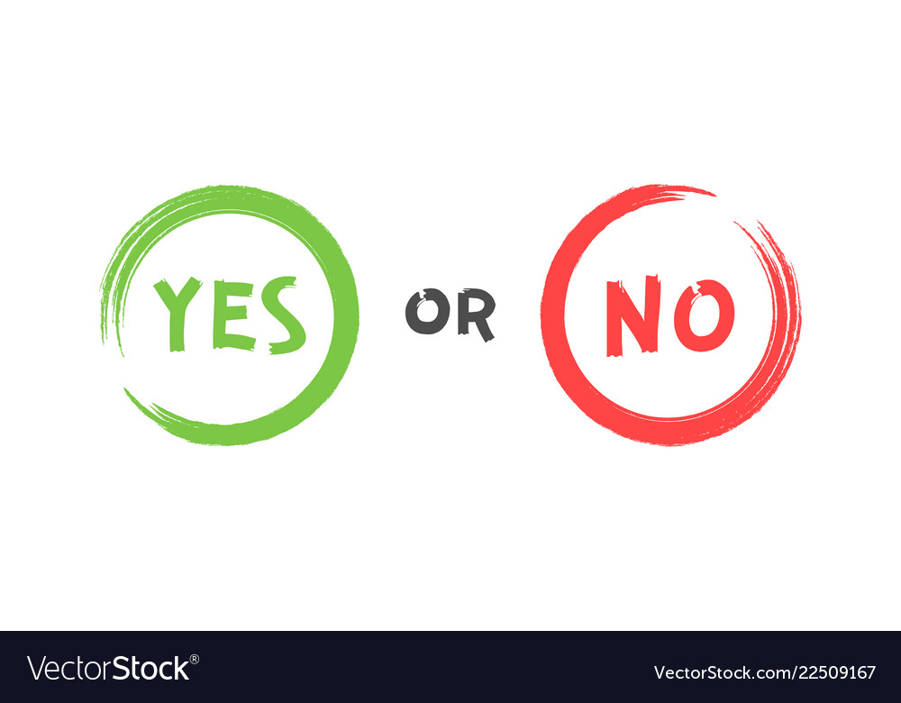 Yes Or No Brush Signs Symbols Yes Or No Royalty Free Vector