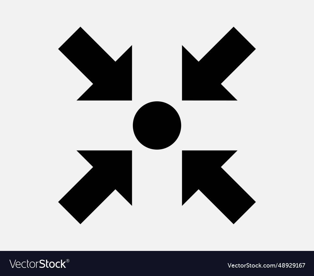 Zoom out arrow icon four point target aim point Vector Image