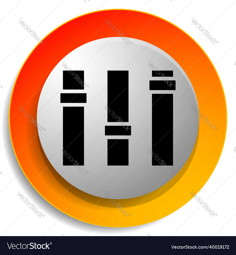 Adjuster slider tuner fader bars with levers knobs vector image Adjuster slider tuner fader bars with levers knobs