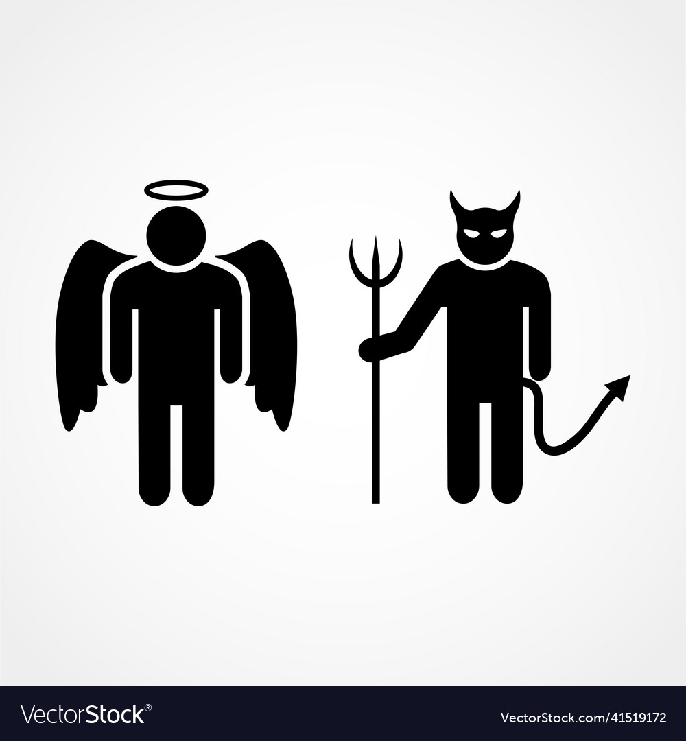 Angel and devil symbol eps10 Royalty Free Vector Image