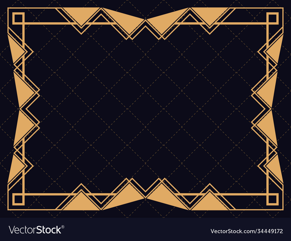 Art deco frame vintage linear border design Vector Image