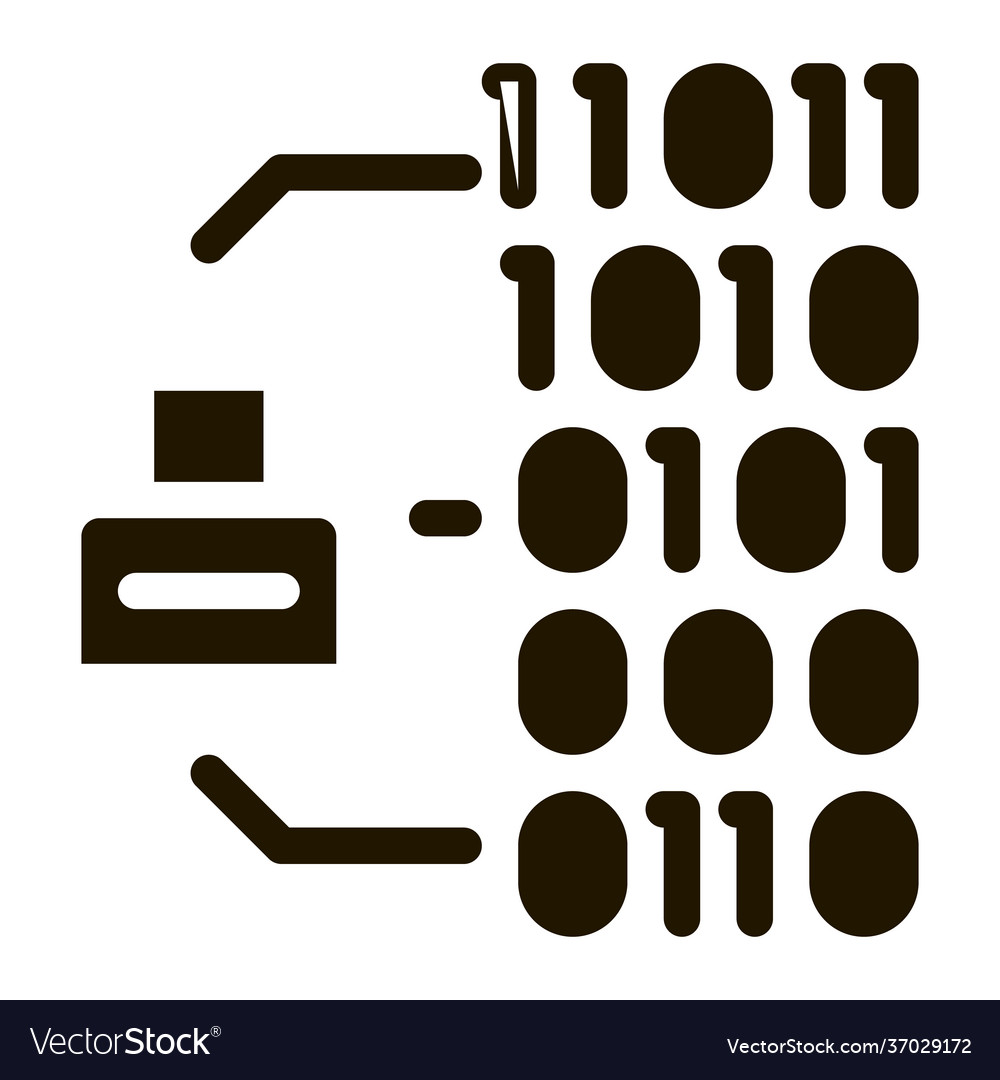 Binary code icon glyph vector image Binary code icon glyph
