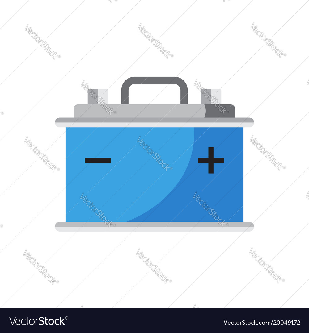 Car battery flat icon isolated on white